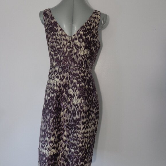 J.Crew Women's Leopard Print V Neck Wool & Silk Full Lined Dress Size 12 - Picture 2 of 7